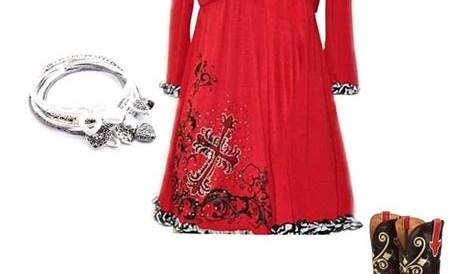 "Western Red Valentine Date Dress Outfit" by thetexascowgirl on
