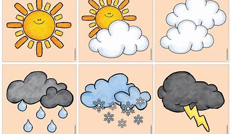 Wetter-Ikonen der verschiedenen Wettersituationen; Wetter-Symbole für