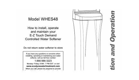 whirlpool whes48 water system user manual