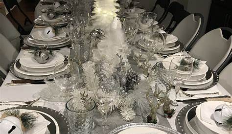White And Silver Christmas Table Ideas