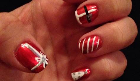 White Christmas Themed Nails