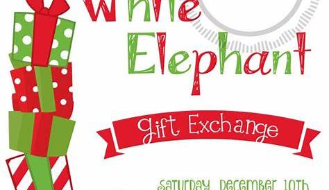 White Elephant Party Invitation PRINTABLE Gift Exchange Etsy Gift