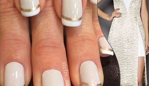 White French Tips Gold Line