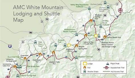 White Mountains New Hampshire Presidential Range Map Etsy