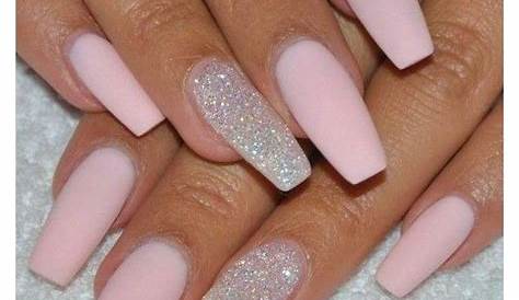 White Nails With Pink Glitter Ring Finger And Ombre The FSHN