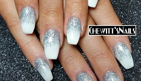 White Nails With Silver Glitter Awasome And Nail Designs 2022 Fsabd42
