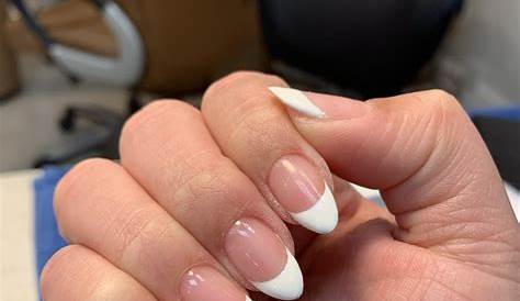White On White French Tips Classic Almds Tip Nails Nails Nails