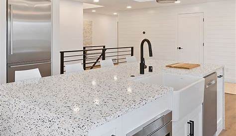 White Terrazzo Countertops Statuario 3cm Polished Kitchen Countertop