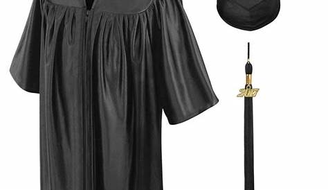 Deluxe Black High School Graduation Gown Fluted Gown GradCanada