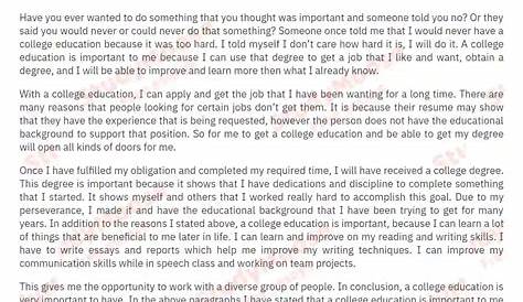 Why Is It Important To Get A College Education Essay Should Be Cheper Essy