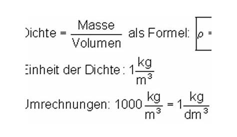 Die Dichte - Physik für Anfänger.com