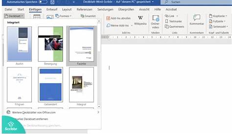 Ein Deckblatt in Word mit Vorlage erstellen - Anleitung