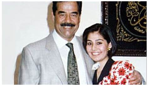 Saddam Hussein and his first wife, Sajida Talfah, on a hunting trip in