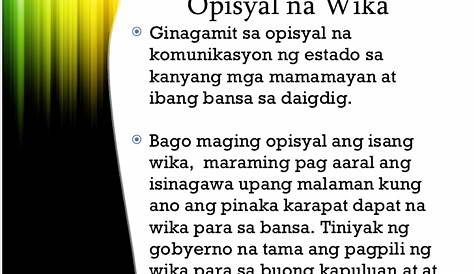 Iisa Lamang Ang Anyo Ng Wikang Filipino Brainly