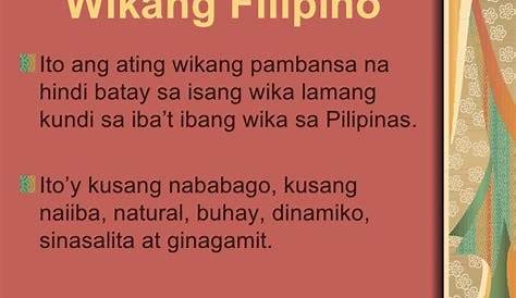 ANG Wikang Filipino Bilang Wikang Panturo SA IBAT Ibang Asignatura