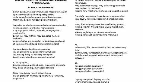 WIKANG FILIPINO SA PAMBANSANG KALAYAAN AT PAGKAKAISA ni Pat Villafuerte