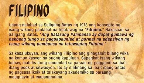 Filipino bilang wikang pambansa