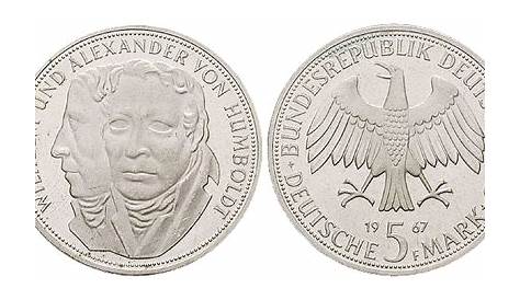 Bundesrepublik Deutschland / BRD 5 Deutsche Mark 1967 F Wilhelm und