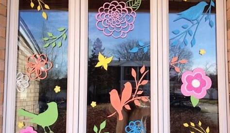 Window Easter Spring Decor With Dry Erase Markers