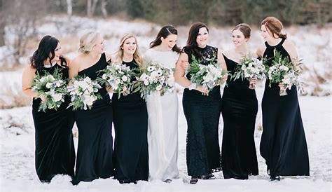 Winter Bridesmaid Dresses Black