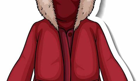Winter Coat Clipart A Sticker Template With Red Isolated 2722996 Vector Art