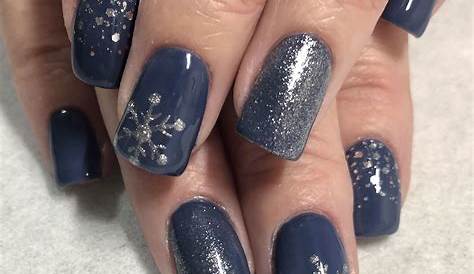 Winter Nails Navy Blue