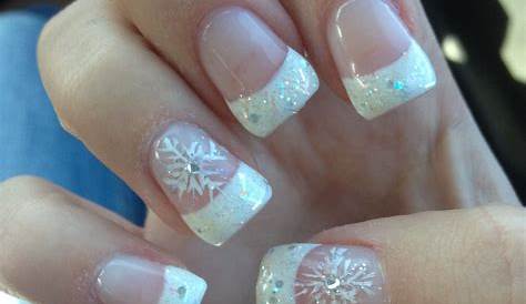 Winter Nails With Rhinestones