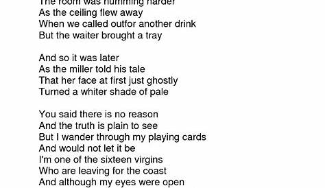 Winter Shade Of Pale Lyrics