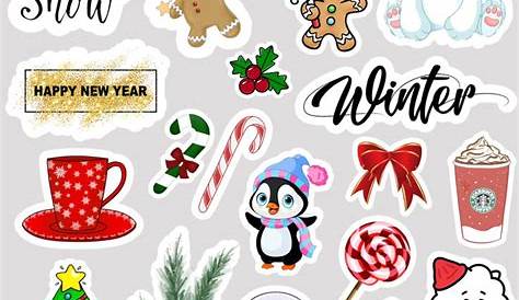 Winter stickers | Stock Vector | Colourbox