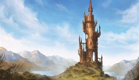 Wizard's Tower by Nadegda Mihailova | Fantasy landscape, Wizard's tower