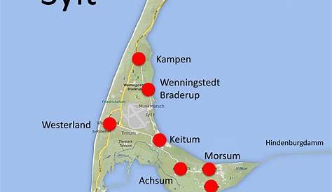 ANSICHTSKARTEN | Maps / Landkarten | Insel Sylt - Map | Hartung