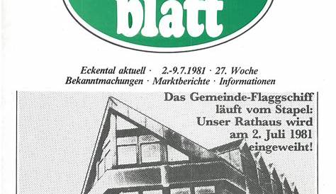 So stand’s im wochenblatt vor 40 Jahren: Das neue Eckentaler Rathaus