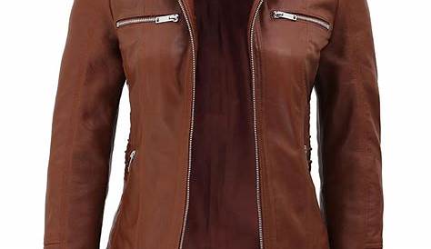 Café Racer Style Womens Brown Leather Jacket - NYC Jackets