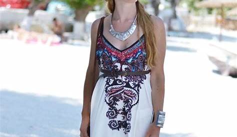 Greece Summer Dresses for Women, Idyllic and Tranquil Sea Landscapes on