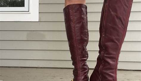 Vintage 1970s Tall Leather Boots, Women's Size 8, Vintage Johansen
