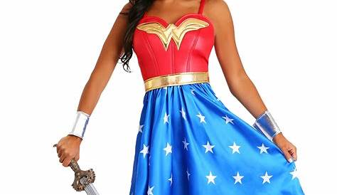 Adult Deluxe Long Dress Wonder Woman Costume