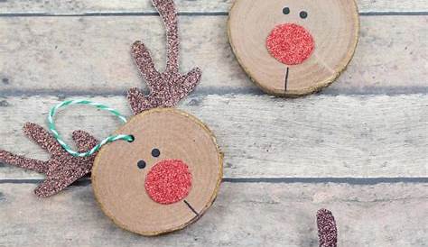 Christmas craft wood ornaments Rustic christmas ornaments, Pinterest