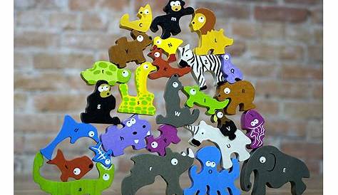 Alphabet Jigsaw Wooden Animal Puzzle in Elephant/Giraffe/Horse/Dog/Cat
