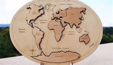 World map puzzle Wooden map Montessori science play Wooden Etsy