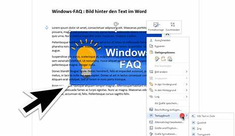 Word - Bild hinter den Text oder vor den Text legen - Windows FAQ