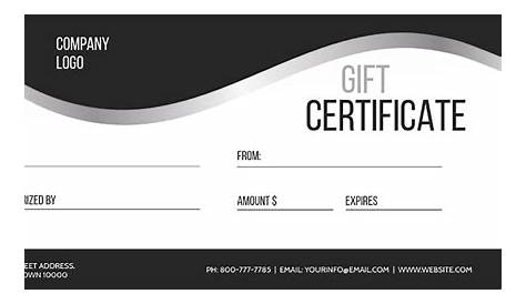 Word Gift Certificate Template Pink & Black Stock Vector Royalty Free For