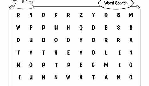 Word Search For First Graders