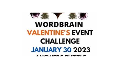 Wordbrain Valentines Day Event January 30 2023