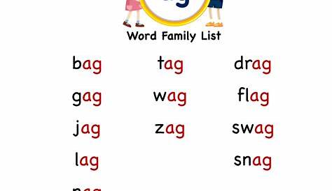 Beginning Letter Sound: AG Words in Color | Letter sounds, Word family