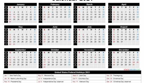 Working Calendar 2021 | Printable March