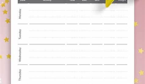 Download Printable Weekly Workout Template Pdf With Blank Workout