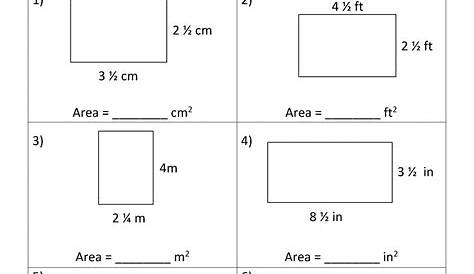 Worksheet On Area Of Rectangle