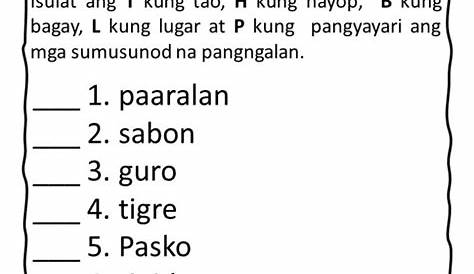 Pangngalan online worksheet for grade 1. You can do the exercises