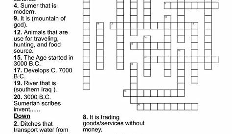 World History Crossword Puzzle - WordMint