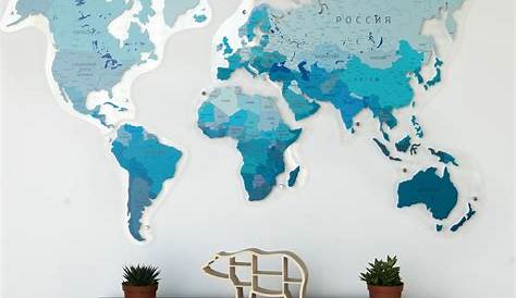 Large World Map ArtWorld Map Wall Decor by WhereTheRobinSings | Map
